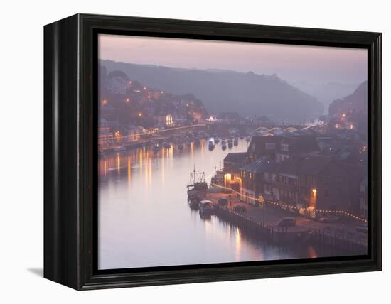 Sea Fog Builds over the Town of Looe, Cornwall, England, United Kingdom, Europe-David Clapp-Framed Premier Image Canvas