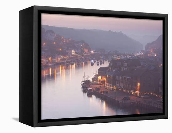 Sea Fog Builds over the Town of Looe, Cornwall, England, United Kingdom, Europe-David Clapp-Framed Premier Image Canvas