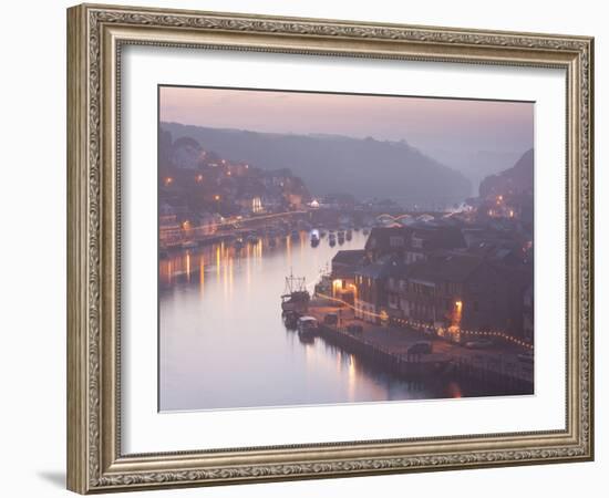 Sea Fog Builds over the Town of Looe, Cornwall, England, United Kingdom, Europe-David Clapp-Framed Photographic Print