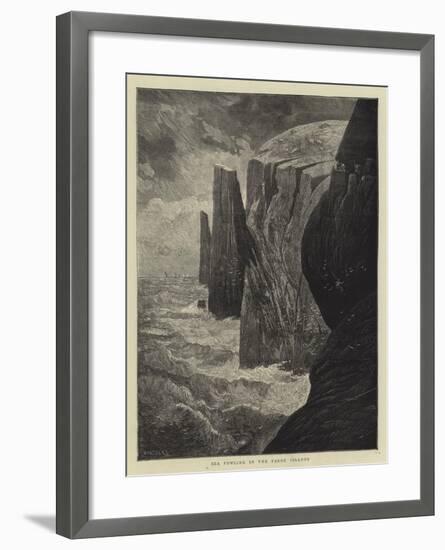 Sea Fowling in the Faroe Islands-Charles Auguste Loye-Framed Giclee Print