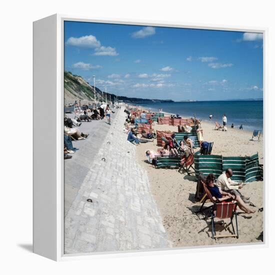 Sea Front and Beach at Bournemouth, 1971-Library-Framed Premier Image Canvas