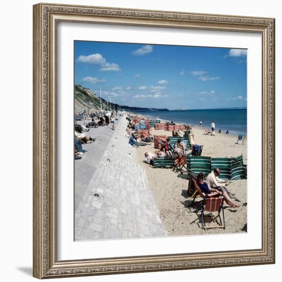 Sea Front and Beach at Bournemouth, 1971-Library-Framed Photographic Print