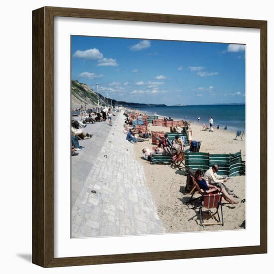 Sea Front and Beach at Bournemouth, 1971-Library-Framed Photographic Print