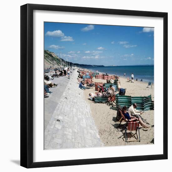 Sea Front and Beach at Bournemouth, 1971-Library-Framed Photographic Print