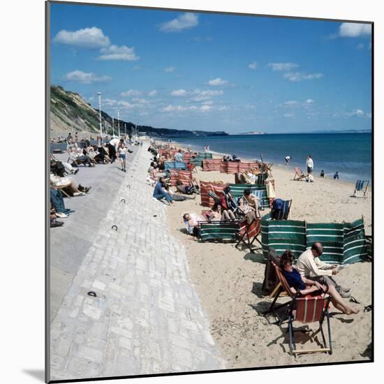 Sea Front and Beach at Bournemouth, 1971-Library-Mounted Photographic Print