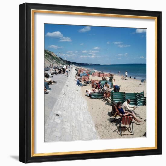 Sea Front and Beach at Bournemouth, 1971-Library-Framed Photographic Print