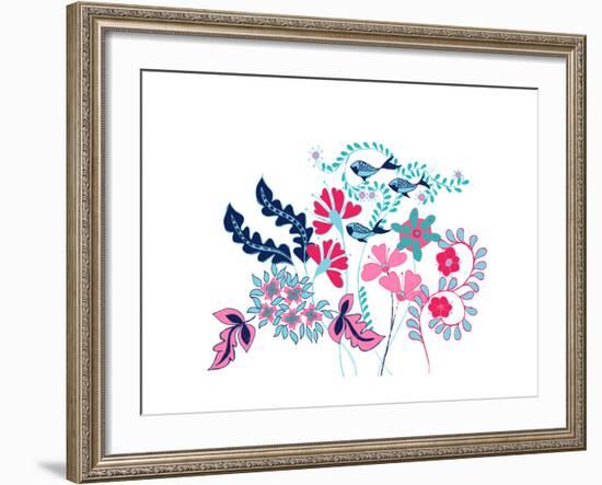 Sea Garden Border-null-Framed Giclee Print