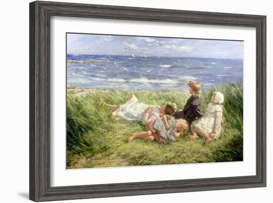 Sea Gulls and Sapphire Seas, 1912-Robert Gemmell Hutchison-Framed Giclee Print