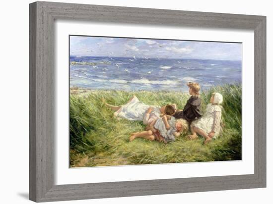 Sea Gulls and Sapphire Seas, 1912-Robert Gemmell Hutchison-Framed Giclee Print