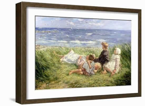 Sea Gulls and Sapphire Seas, 1912-Robert Gemmell Hutchison-Framed Giclee Print