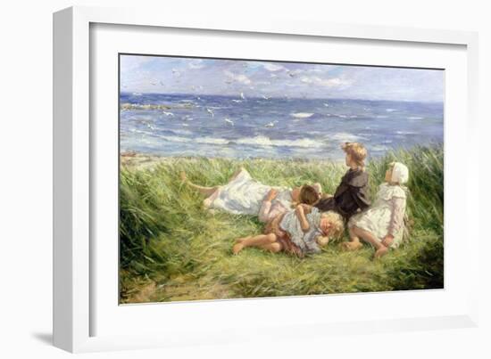 Sea Gulls and Sapphire Seas, 1912-Robert Gemmell Hutchison-Framed Giclee Print