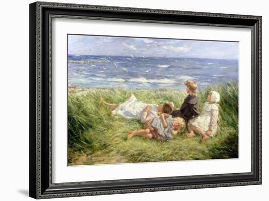 Sea Gulls and Sapphire Seas, 1912-Robert Gemmell Hutchison-Framed Giclee Print