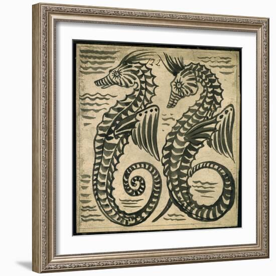 Sea-Horse (W/C on Paper)-William De Morgan-Framed Giclee Print