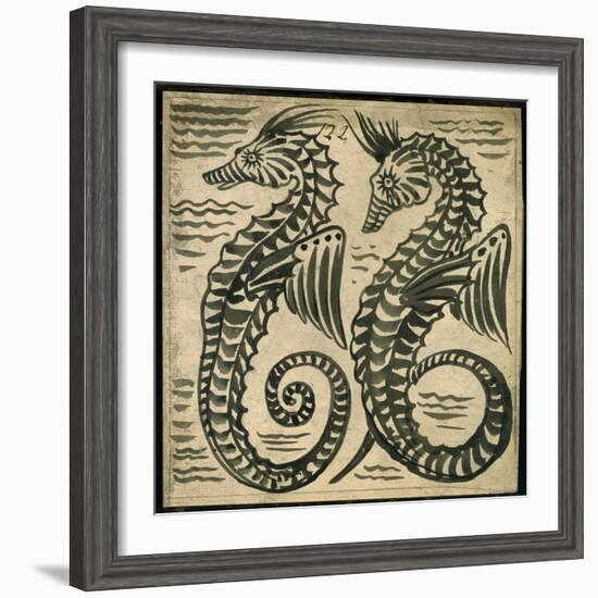 Sea-Horse (W/C on Paper)-William De Morgan-Framed Giclee Print