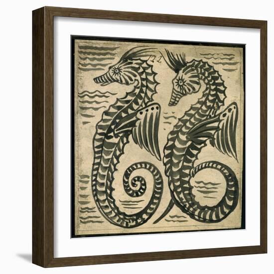 Sea-Horse (W/C on Paper)-William De Morgan-Framed Giclee Print