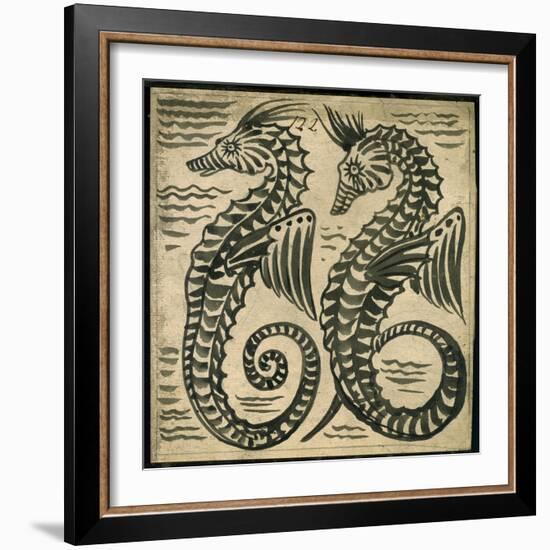 Sea-Horse (W/C on Paper)-William De Morgan-Framed Giclee Print