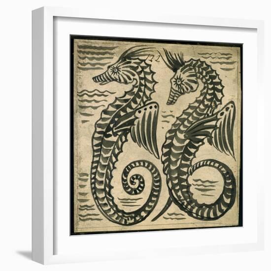 Sea-Horse (W/C on Paper)-William De Morgan-Framed Giclee Print