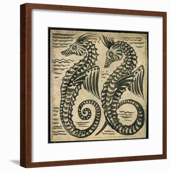 Sea-Horse (W/C on Paper)-William De Morgan-Framed Giclee Print