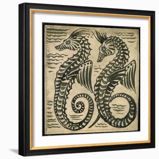 Sea-Horse (W/C on Paper)-William De Morgan-Framed Giclee Print