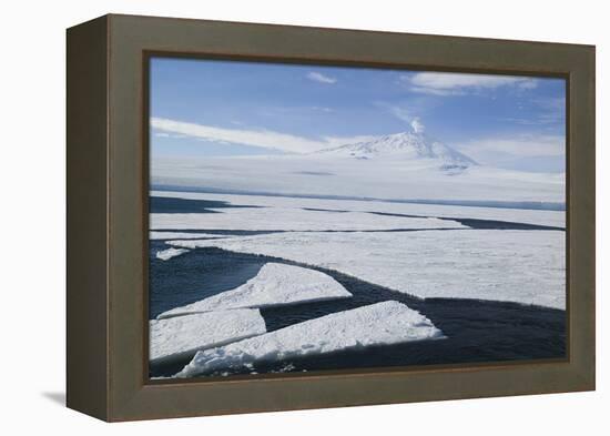 Sea Ice with Mount Erebus in Distance-DLILLC-Framed Premier Image Canvas
