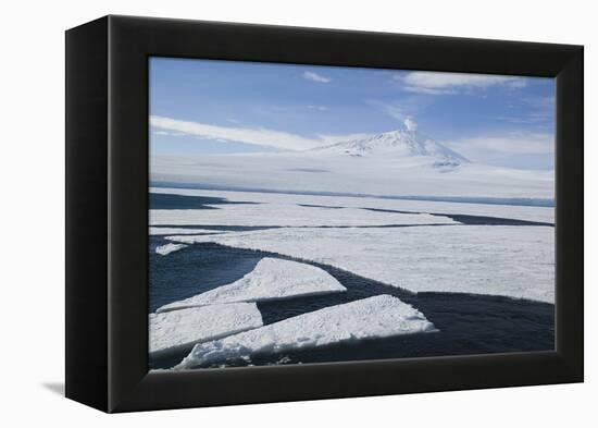 Sea Ice with Mount Erebus in Distance-DLILLC-Framed Premier Image Canvas