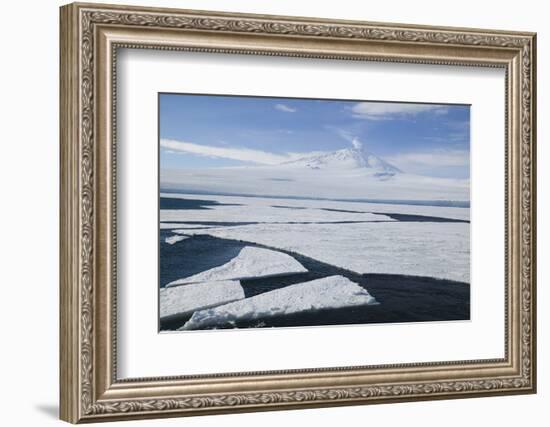 Sea Ice with Mount Erebus in Distance-DLILLC-Framed Photographic Print