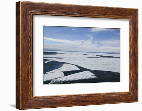 Sea Ice with Mount Erebus in Distance-DLILLC-Framed Photographic Print