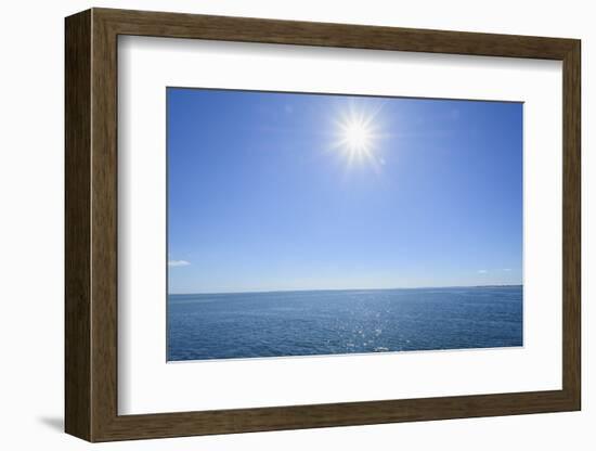 Sea in summer with sun, Rorvig, Isefjord, Odsherred, Zealand, Denmark-Raimund Linke-Framed Photographic Print