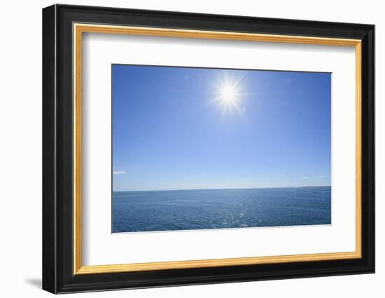 Sea in summer with sun, Rorvig, Isefjord, Odsherred, Zealand, Denmark-Raimund Linke-Framed Photographic Print