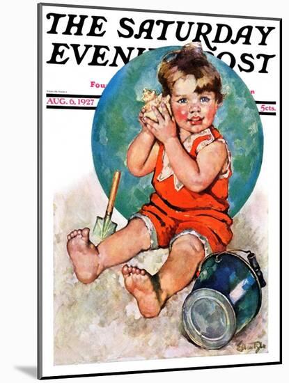 "Sea in the Shell," Saturday Evening Post Cover, August 6, 1927-Ellen Pyle-Mounted Giclee Print