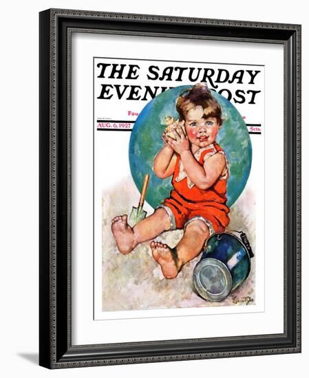 "Sea in the Shell," Saturday Evening Post Cover, August 6, 1927-Ellen Pyle-Framed Giclee Print