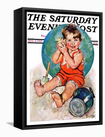 "Sea in the Shell," Saturday Evening Post Cover, August 6, 1927-Ellen Pyle-Framed Premier Image Canvas
