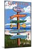 Sea Isle City, New Jersey - Destination Sign-Lantern Press-Mounted Art Print