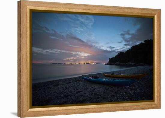 Sea kayak tour on the island Skopelos, Greece-Rasmus Kaessmann-Framed Premier Image Canvas