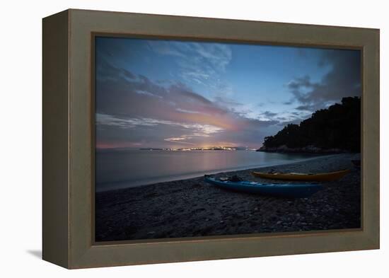 Sea kayak tour on the island Skopelos, Greece-Rasmus Kaessmann-Framed Premier Image Canvas