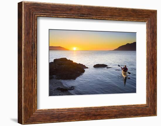 Sea Kayaker at Vendovi Island, San Juan Islands, Washington-Gary Luhm-Framed Photographic Print