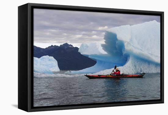Sea Kayaking Among Icebergs, Laguna San Rafael NP, Aysen, Chile-Fredrik Norrsell-Framed Premier Image Canvas