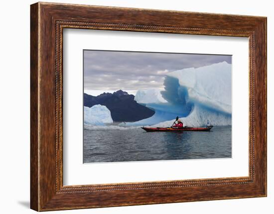 Sea Kayaking Among Icebergs, Laguna San Rafael NP, Aysen, Chile-Fredrik Norrsell-Framed Photographic Print