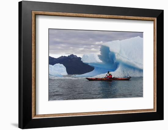 Sea Kayaking Among Icebergs, Laguna San Rafael NP, Aysen, Chile-Fredrik Norrsell-Framed Photographic Print