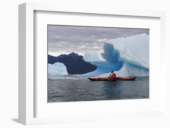 Sea Kayaking Among Icebergs, Laguna San Rafael NP, Aysen, Chile-Fredrik Norrsell-Framed Photographic Print