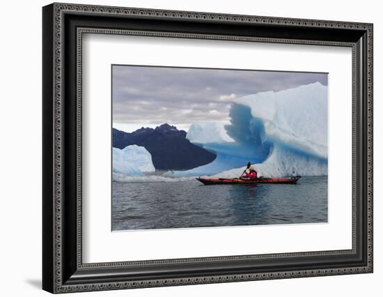 Sea Kayaking Among Icebergs, Laguna San Rafael NP, Aysen, Chile-Fredrik Norrsell-Framed Photographic Print