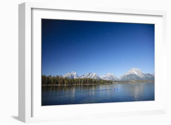 Sea Kayaking Jackson Lake In Grand Teton National Park, WY-Justin Bailie-Framed Photographic Print