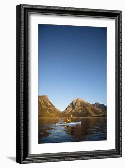 Sea Kayaking Jackson Lake In Grand Teton National Park, WY-Justin Bailie-Framed Photographic Print