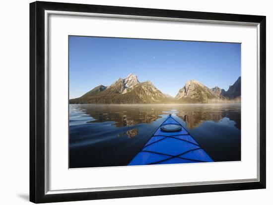 Sea Kayaking Jackson Lake In Grand Teton National Park, WY-Justin Bailie-Framed Photographic Print