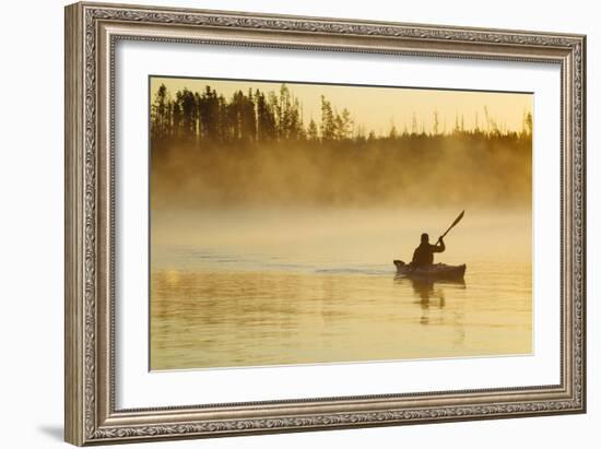 Sea Kayaking Jackson Lake In Grand Teton National Park, WY-Justin Bailie-Framed Photographic Print