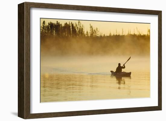 Sea Kayaking Jackson Lake In Grand Teton National Park, WY-Justin Bailie-Framed Photographic Print