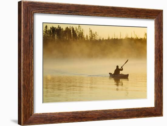 Sea Kayaking Jackson Lake In Grand Teton National Park, WY-Justin Bailie-Framed Photographic Print