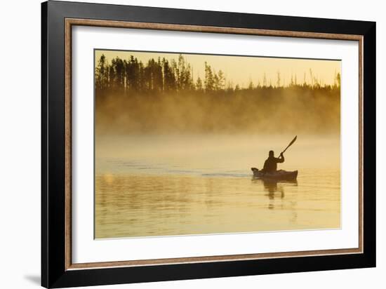 Sea Kayaking Jackson Lake In Grand Teton National Park, WY-Justin Bailie-Framed Photographic Print