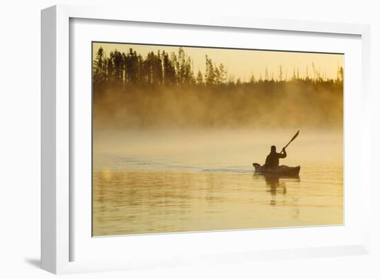 Sea Kayaking Jackson Lake In Grand Teton National Park, WY-Justin Bailie-Framed Photographic Print