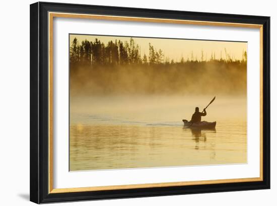 Sea Kayaking Jackson Lake In Grand Teton National Park, WY-Justin Bailie-Framed Photographic Print